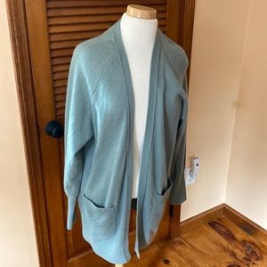 White and Warren Cashmere Patch Pocket Cardigan- Size Large